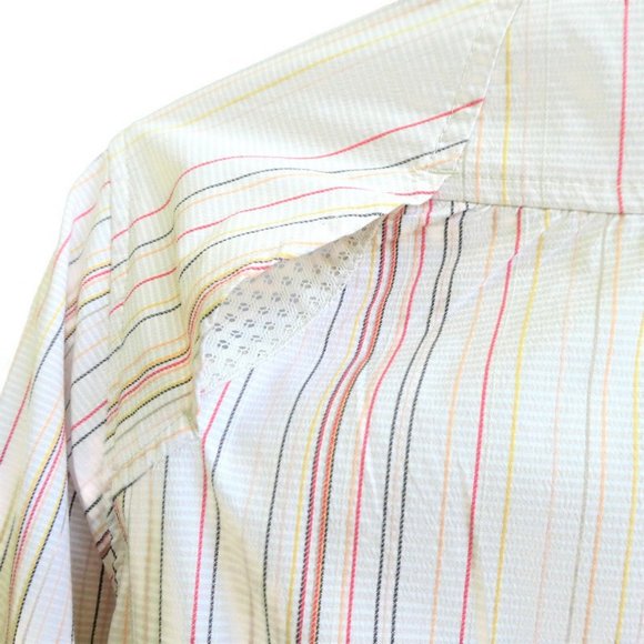 Royal Robins Shirt Princess Stripes Stretch Hiking Half Sleeves Roll Tabs Zip S - Picture 6 of 8